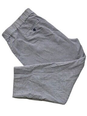 Talbot's Woman Heritage Blue White Pinstripe‎ Seersucker Cotton Pants Size 18W